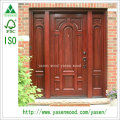 Puerta de entrada de seguridad de diseño de madera abierta Swing